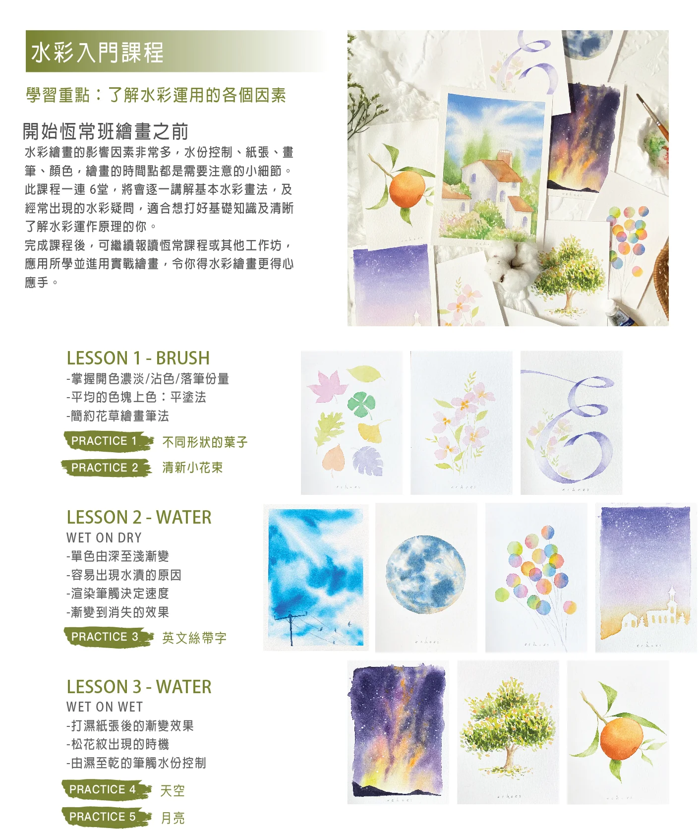 【專業親切教學：由資深插畫師Man Lau女士親自指導，打造你的水彩之旅！】